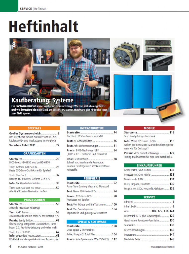 [24/01/2011] PCGH: Ausgabe 03/2011 - Heftinhalt