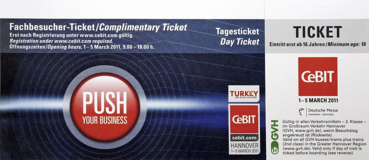 [14/01/2011] Cebit Ticket Vorderseite