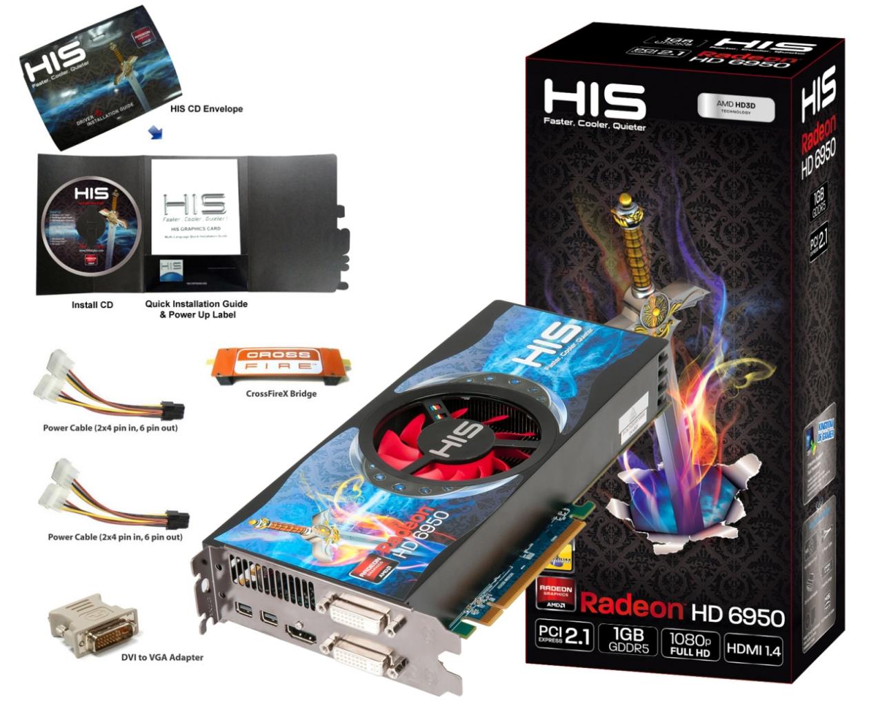 [14/01/2011] HIS 6950 Fan 1GB: Radeon HD 6950 mit 1.024 MiByte VRAM offiziell präsentiert