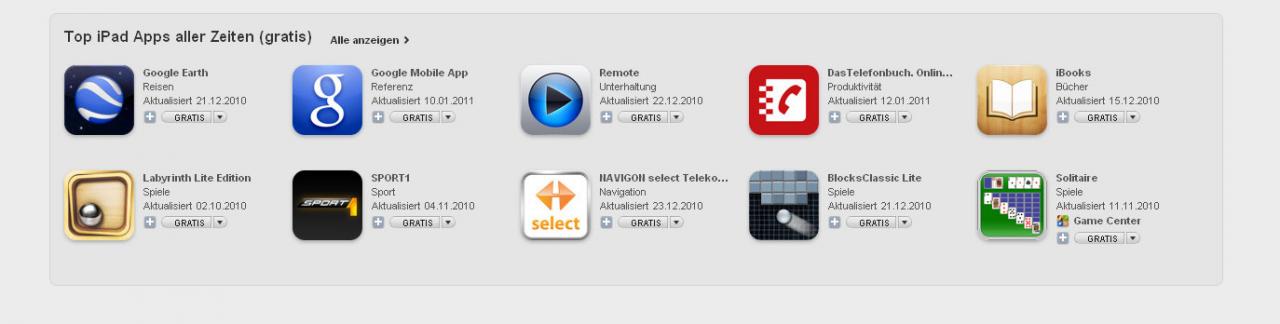 [21/01/2011] Itunes Top 10 Apps iPad (gratis)