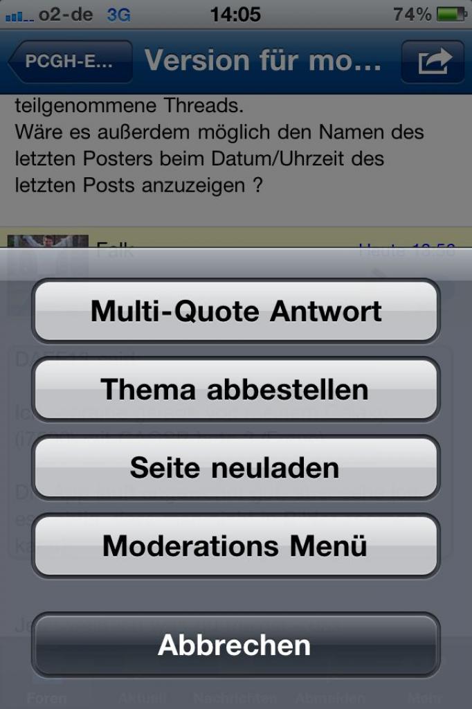 [03/01/2011] Antwort-Menü bei mehreren ausgewählten Beiträgen.
