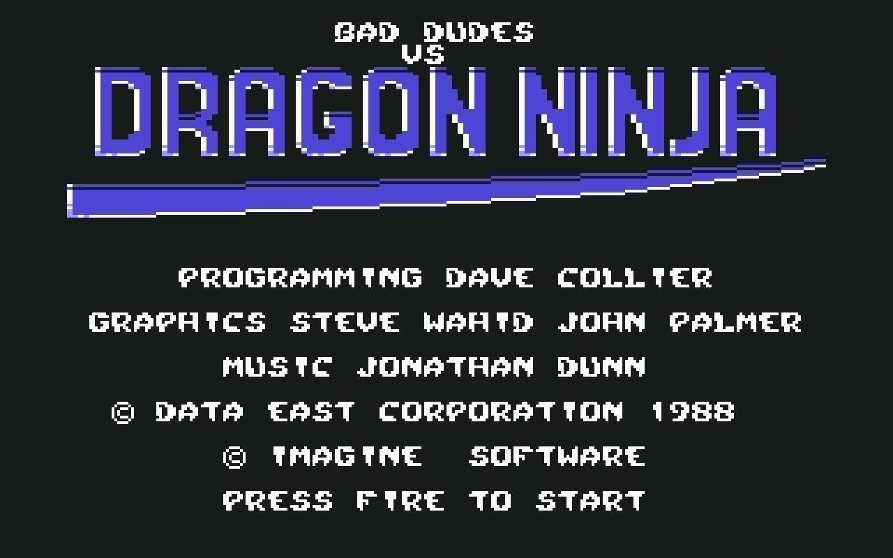 [10/02/2011] Bad Dudes 1988 Startbildschirm