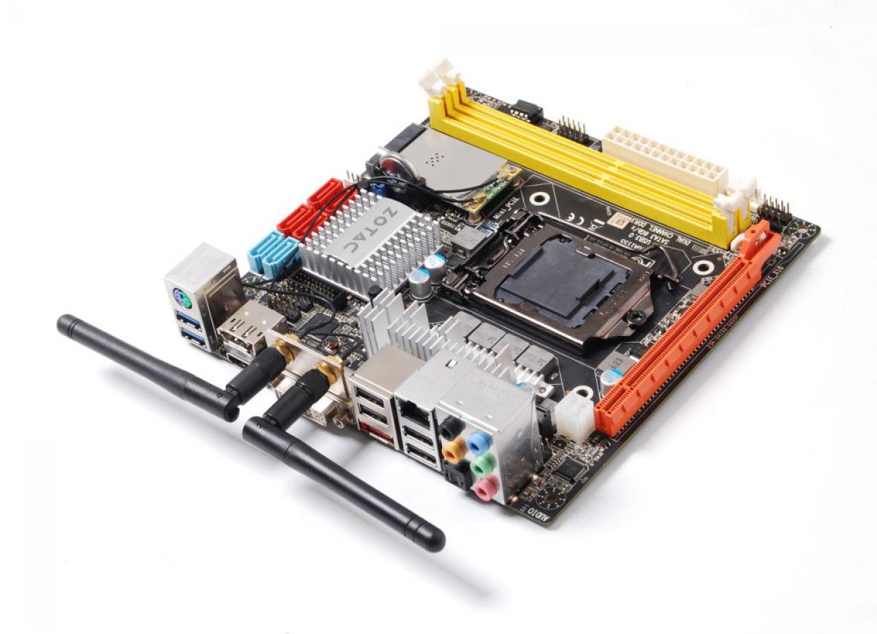 [17/02/2011] Zotac zeigt mit dem H67-ITX WiFi ein kompaktes und für HTPCs geeignetes Multimedia-Board auf Sockel-1155-Basis.