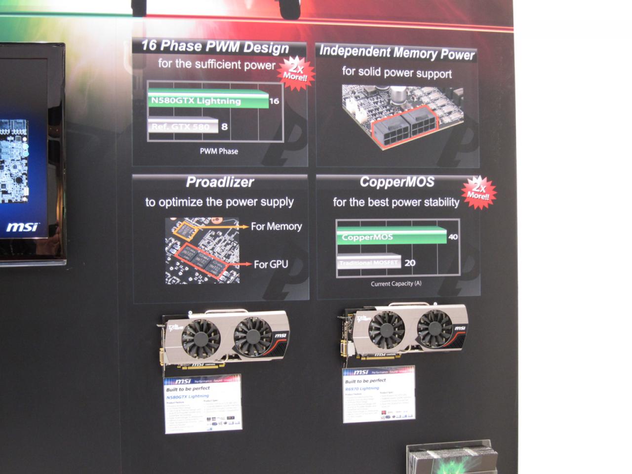 [28/02/2011] Cebit 2011 Asus Matrix vs MSI Lightning Luxus-HD-6970 und -GTX-580 2