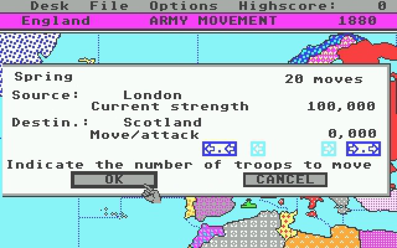 [22/02/2011] Colonial Conquest Atari ST Ingame 1985
