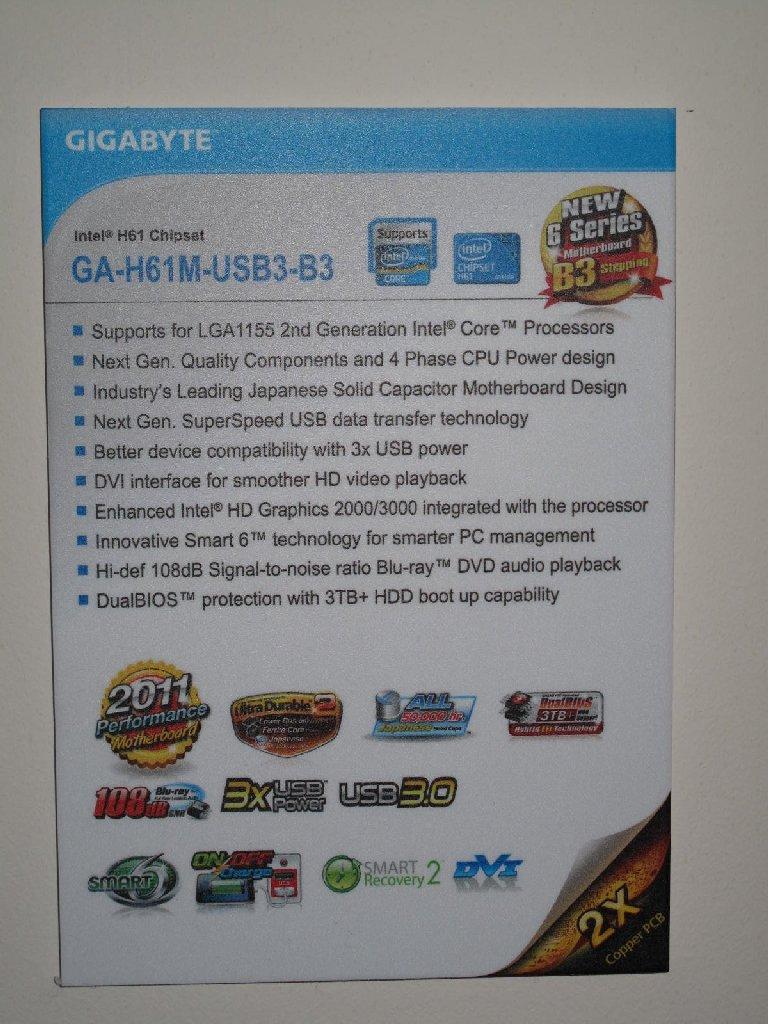 [28/02/2011] Gigabyte H61M-USB3-B3 00