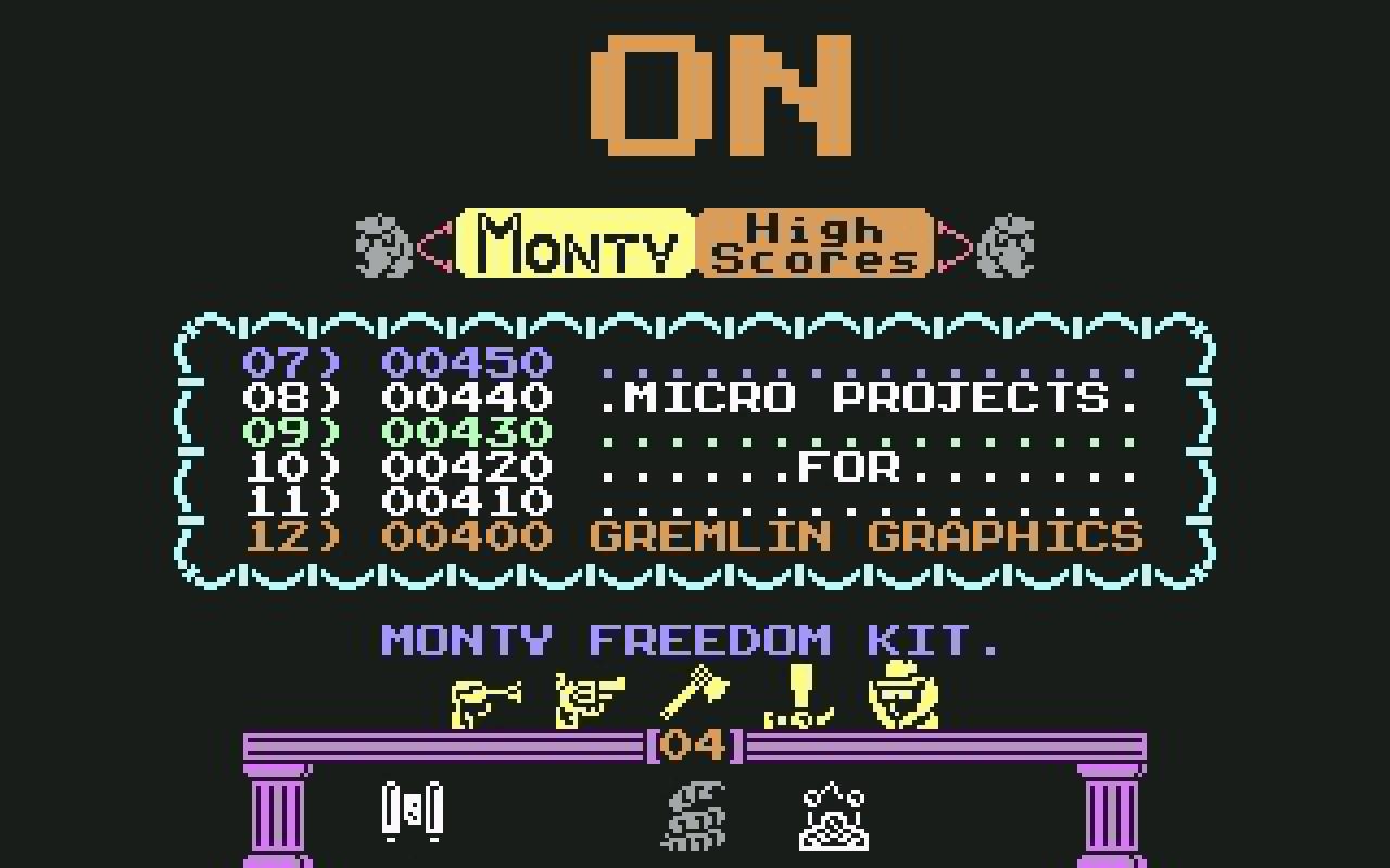 [10/02/2011] Monty on the Run 1985 Startbildschirm