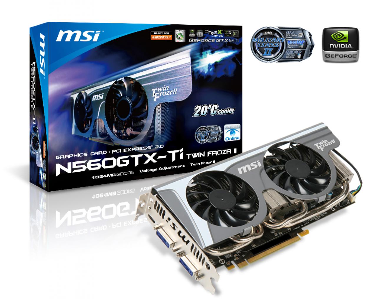 [03/02/2011] Platz 3 - MSI N560GTX-Ti Twin Frozr II OC: Das neueste Gaming-Modell mit Nvidias Geforce GTX 560 Chip im exklusiven 