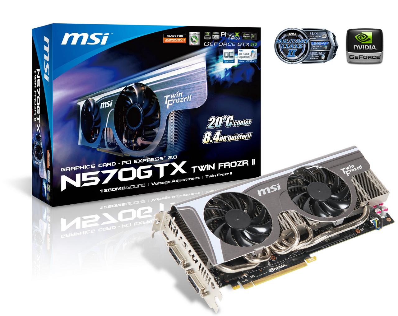 [03/02/2011] Platz 2 - MSI N570GTX Twin Frozr II OC: Die ideale Geforce-Gaming-Karte für realistisches und atemberaubendes DirectX-11-Spielvergnügen. Jetzt im exklusiven 
