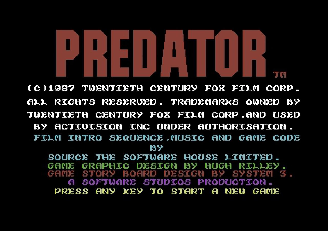 [10/02/2011] Predator 1987 Startbildschirm