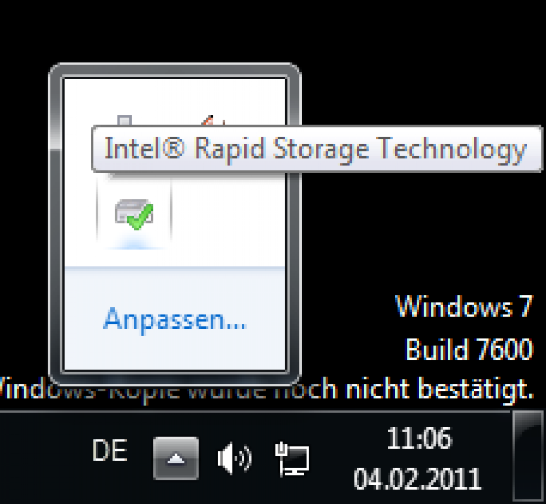 [04/02/2011] Das Intel-Tool starten Sie mit einem Doppelklick auf dieses Symbol