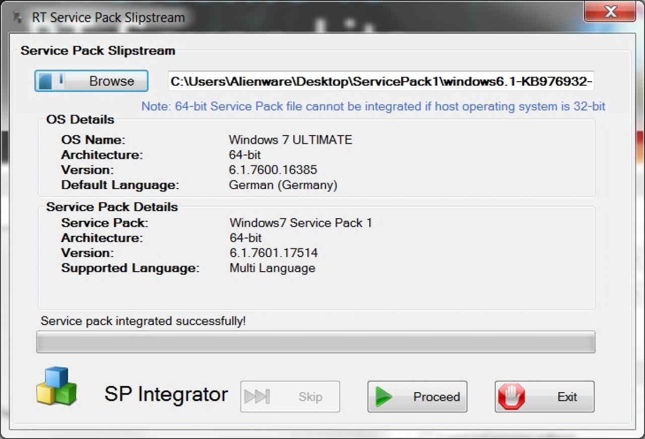 [24/02/2011] Schritt 11: Ist dieser Prozess fertig, verändert sich der Start-Button zu einem Proceed-Button; klicken Sie auf diesen