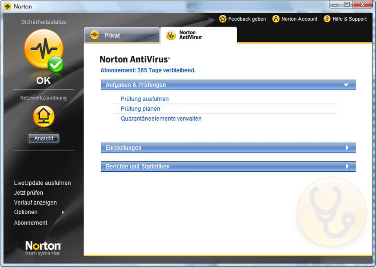 [03/03/2011] Leserwahl 2010 - Sicherheitssoftware Platz 03: Symantec