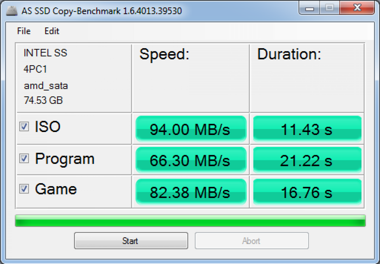 [28/03/2011] AS SSD Benchmark copy Benchmark test result of Intel 320 series 80GB