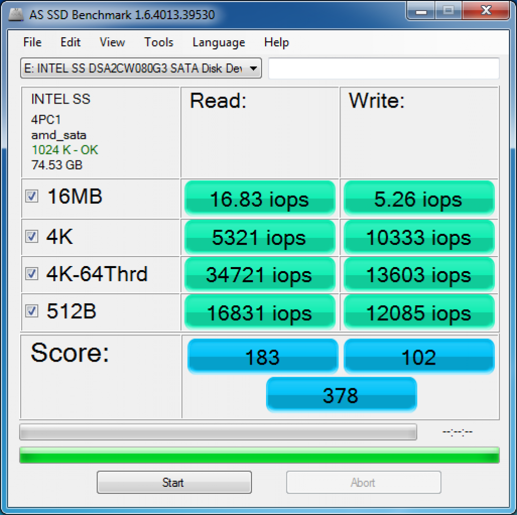 [28/03/2011] AS SSD Benchmark IOPS test result of Intel 320 series 80GB 