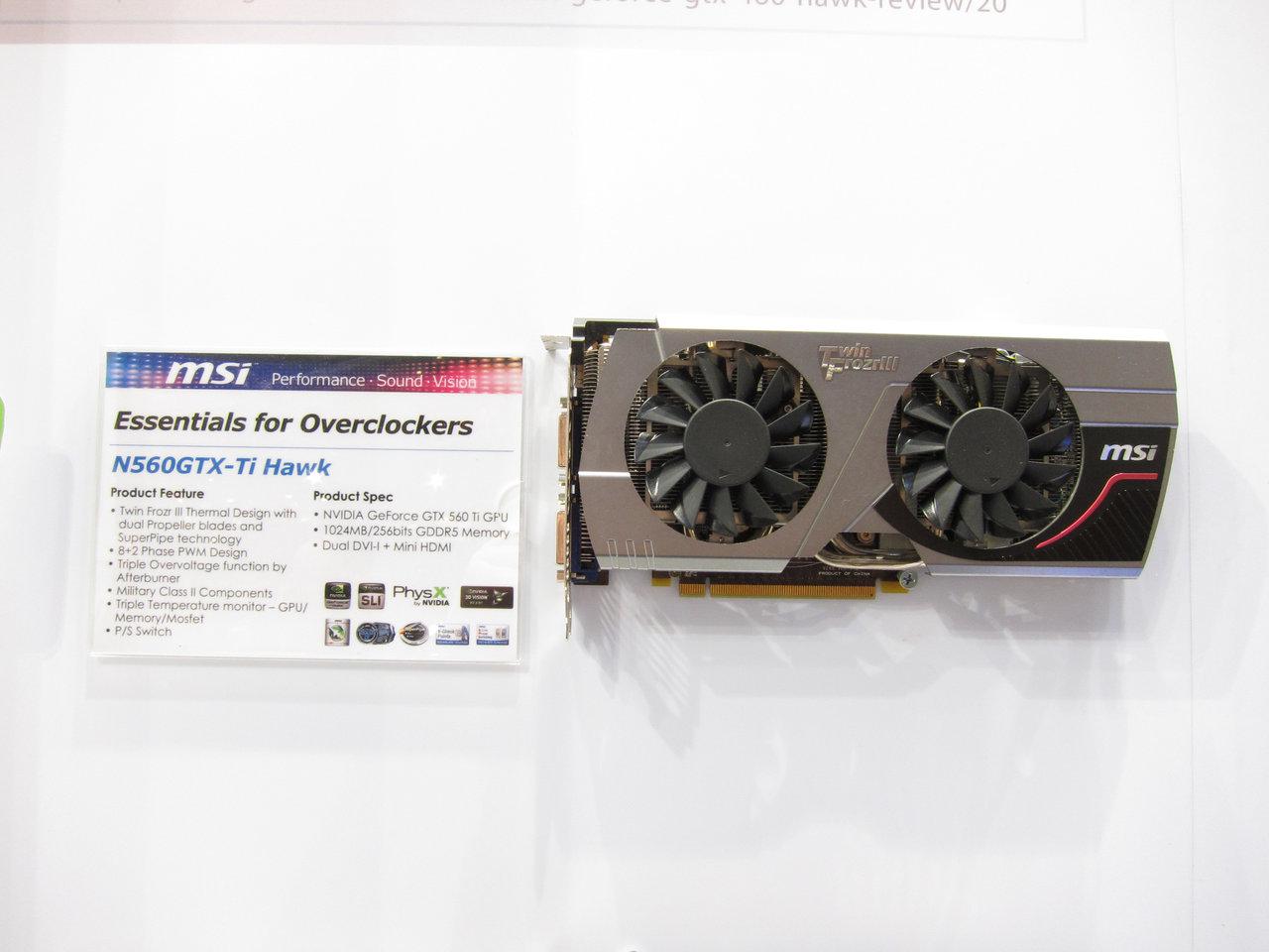 [02/03/2011] Grafikkarte MSI Geforce GTX 560 Ti Hawk