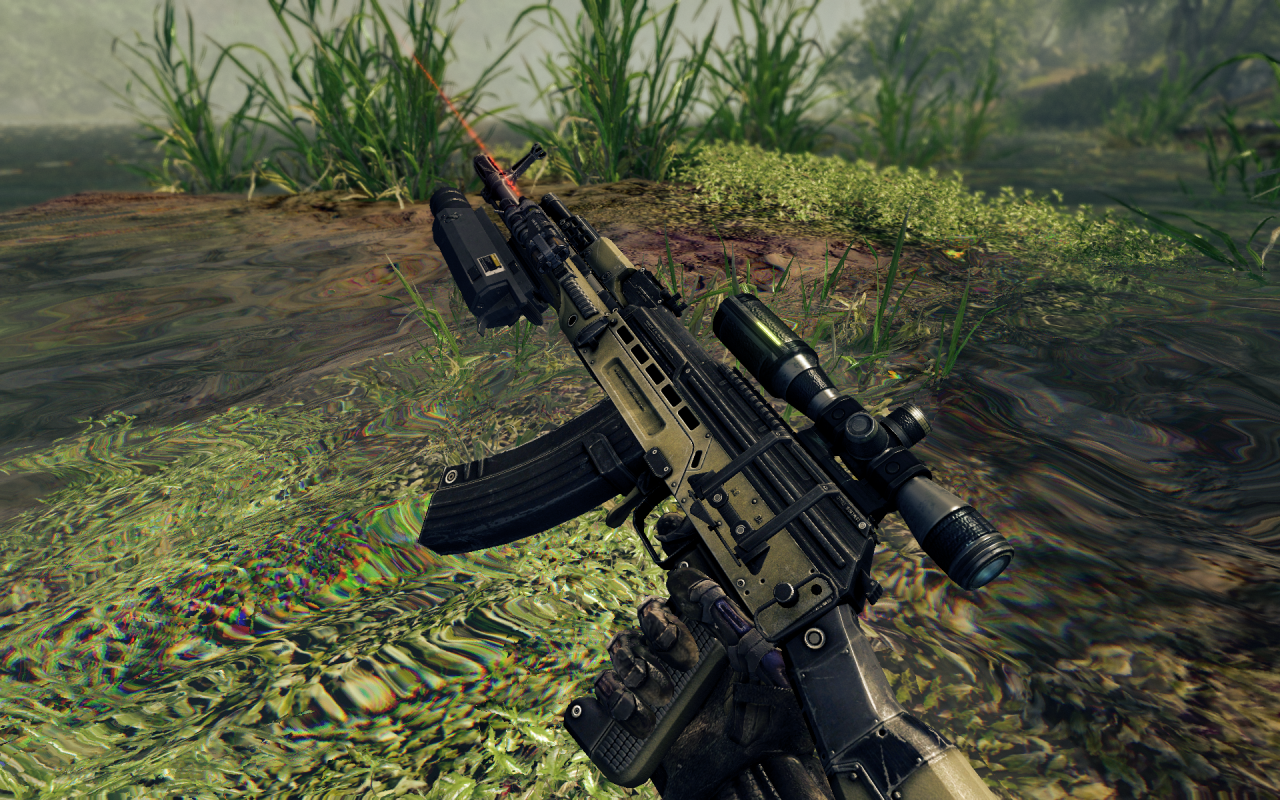 [28/03/2011] Die Waffenmodelle in Crysis sind sehr detailreich, die Tiefenunschärfe eher dezent