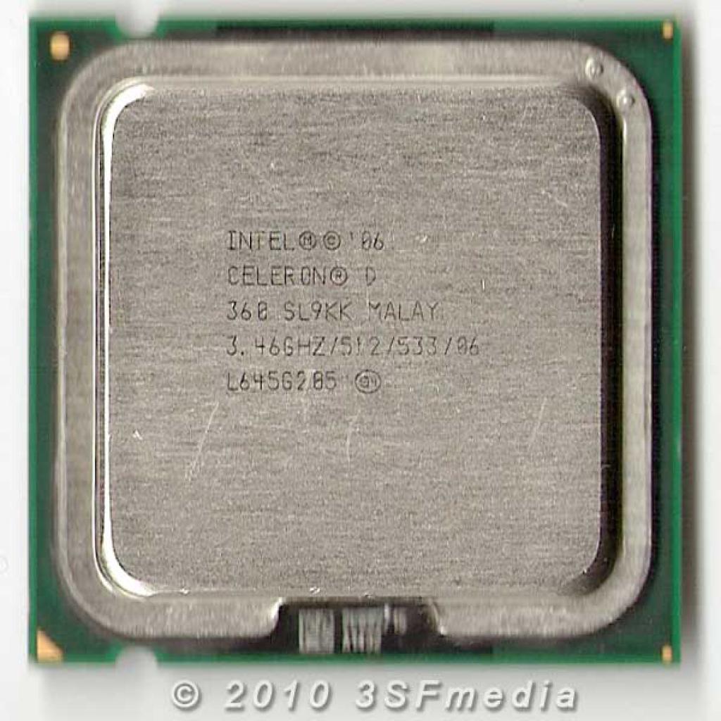[28/03/2011] 3466 MHz, Single Core, Netburst, FSB533 und 512 KiB L2-Cache klingen nach einer CPU, die man besser sofort wieder vergisst. Doch unter extremer Kühlung bedeuten ein kleiner Cache und wenige Kerne auch wenig Stabilitätsrisiken und in Kombination mit 65 nm Fertigung und dem x26-Multiplikator kann die Netburst-Architektur noch einmal ihre einzige Stärke unter Beweis stellen: Mit einem Celeron D 360 gelingt es am 23.9.2010, den aktuellen Weltrekord von 8242,45 MHz Kerntakt aufzustellen (die CPU überlebt, das Asus-Board nicht).