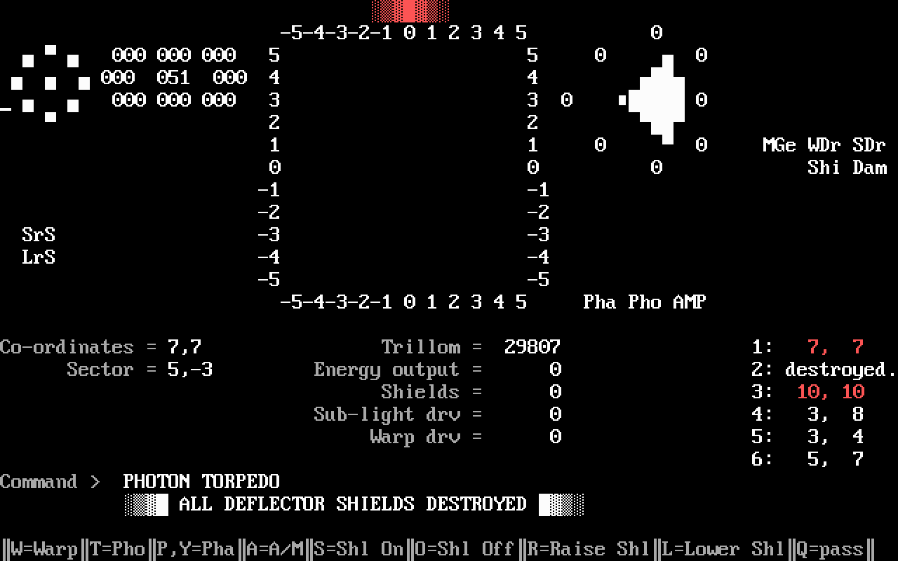[27/04/2011] Starship: Invasion, 1984 - Alles klar, was? ;) So sieht eine Weltraumsimulation 1984 für DOS aus. Damals ein Hit.