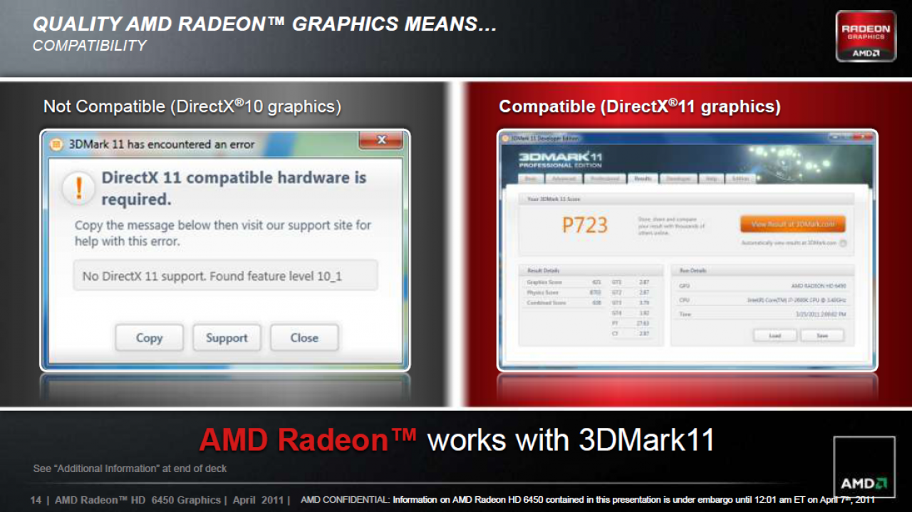 [06/04/2011] AMD HD6450 Caicos: DirectX 11 Kompatibilität wird langsamer interessant