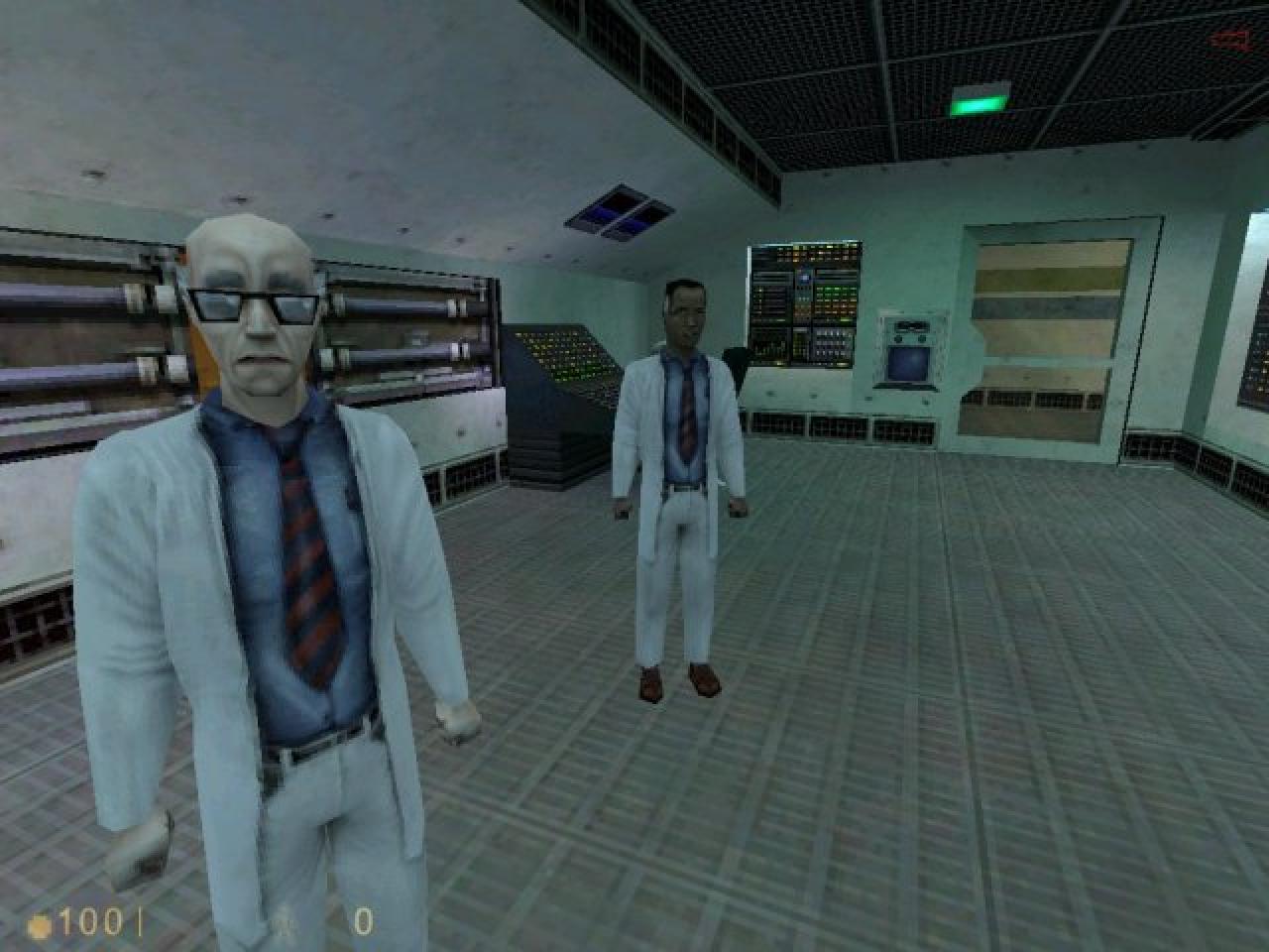 [08/04/2011] Die Ruhe vor dem Sturm: Held Gordon Freeman begibt sich gerade zum Experimentierraum. Noch weiß der Spieler nicht, dass der simple Test in einem Fiasko endet.