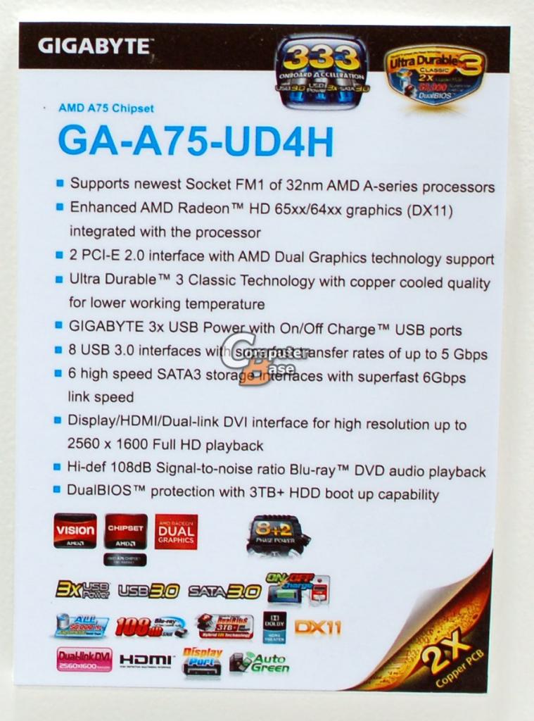 [31/05/2011] Gigabyte GA-A75M-UD4H