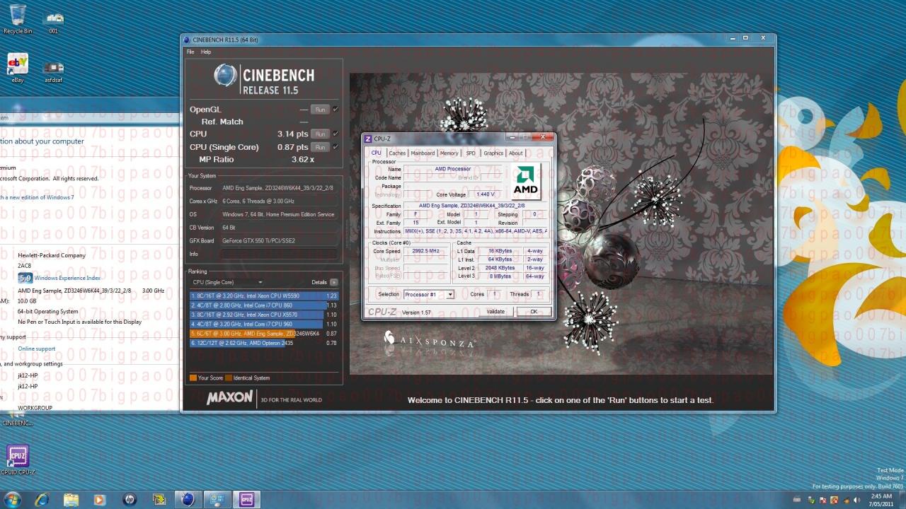 [09/05/2011] Update: Cinebench R11.5 x64 Werte
