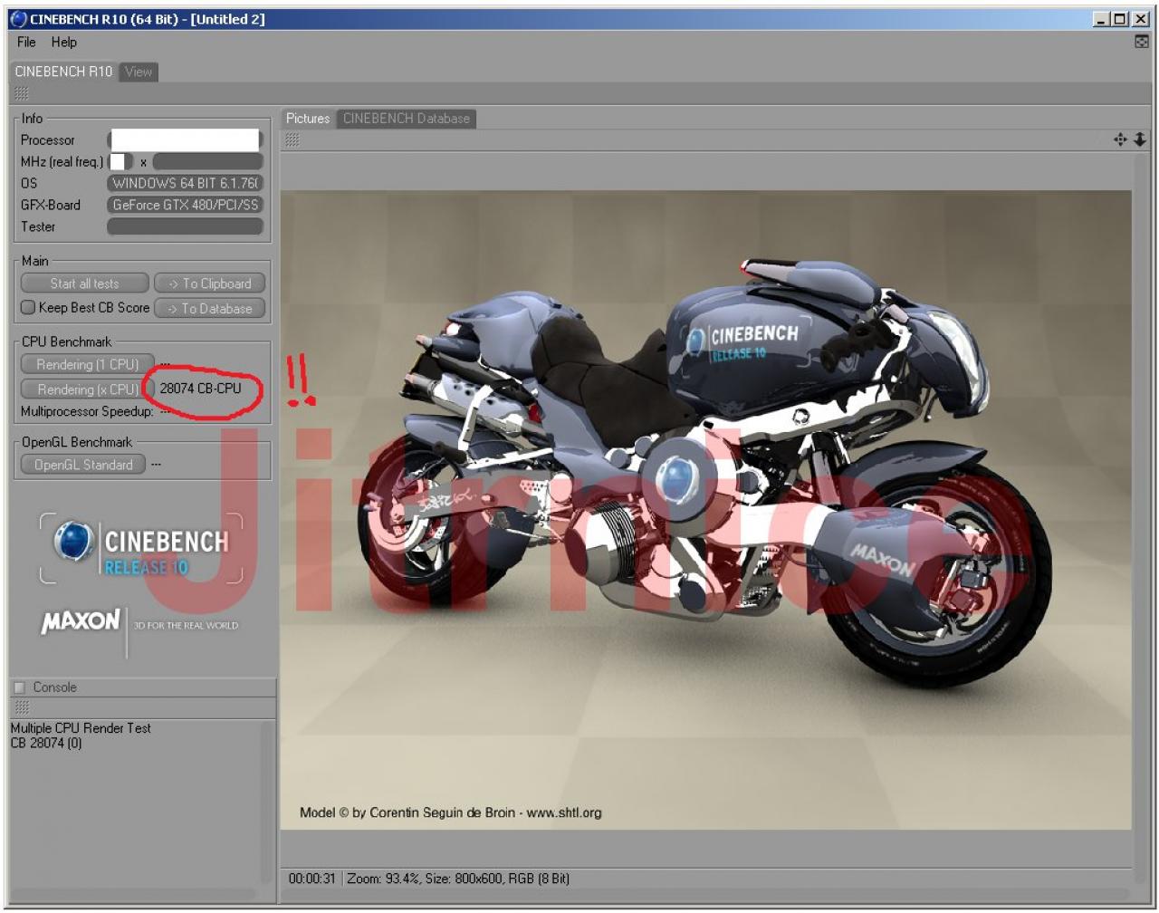[20/05/2011] Wert des Cinebench R10 x64