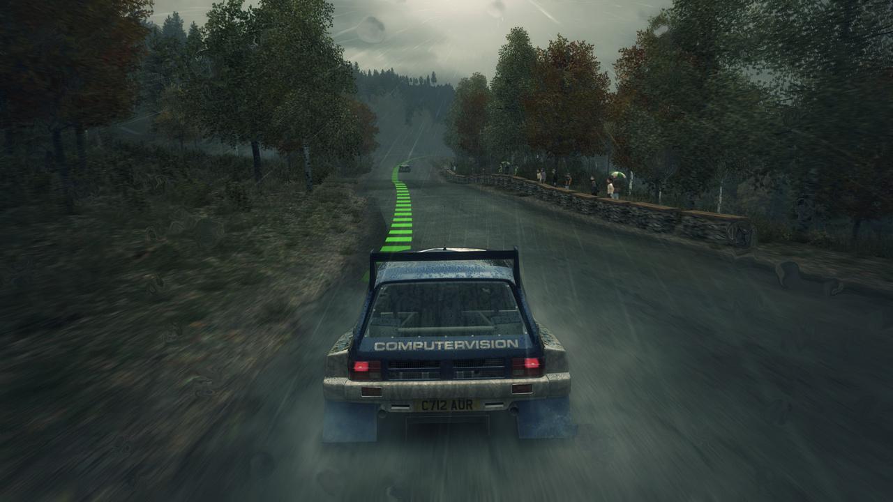 [25/05/2011] Dirt 3 (Top): Die Kombination aus prasselndem Regen, Bewegungsunschärfe und Fluchtpunkt-Optik sorgt für ein tolles Geschwindigkeitsgefühl ohne übertrieben zu wirken