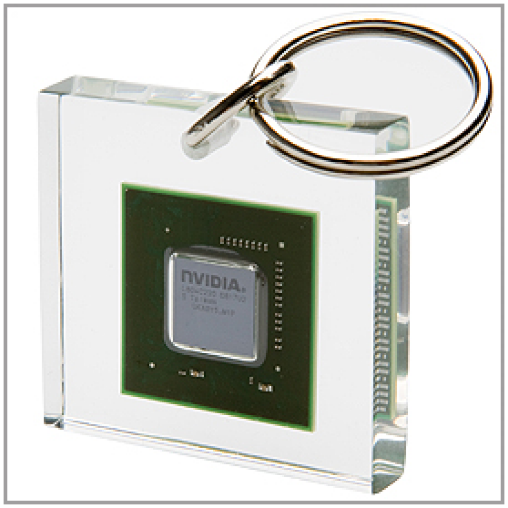 [06/05/2011] Nvidias G98: Der Chip sollte einst auf kleinen Geforce 8 eingesetzt werden, dazu kam es aber nie. Um dennoch Profit aus dem den Massen ans Dies schlagen zu können, verkauft Nvidia die G98-Chips als Schlüsselanhänger im hauseigenen Shop - für 10 Dollar das Stück