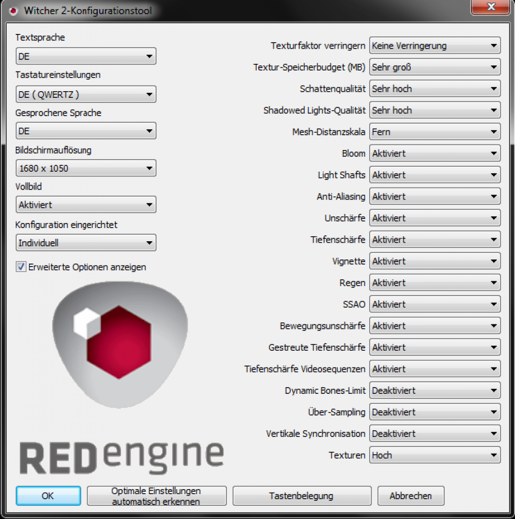 [17/05/2011] Witcher 2 Config Tool