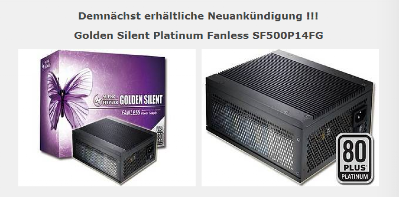 [21/06/2011] Passives Super-Flower-Netzteil mit 500 Watt angekündigt 