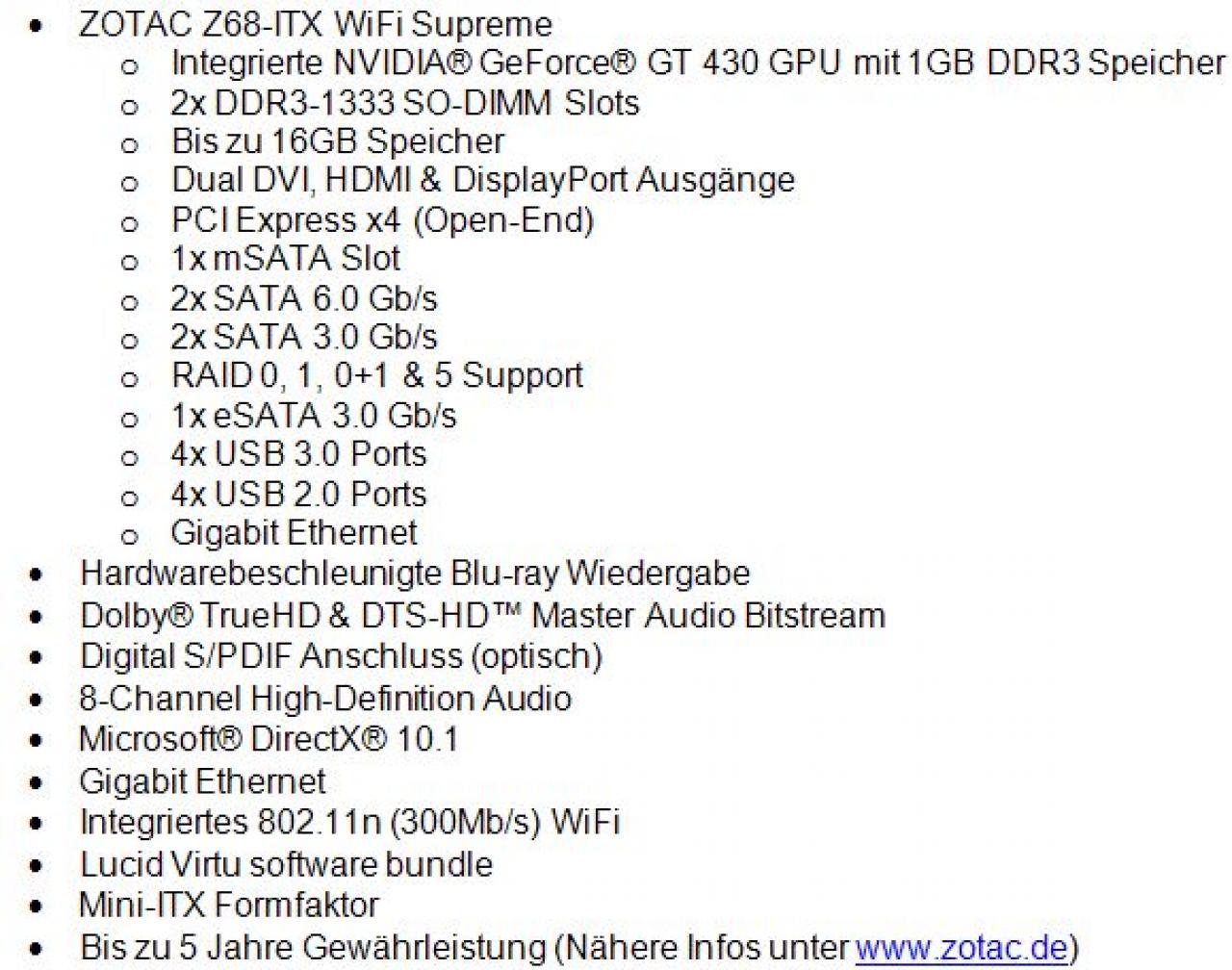 [01/06/2011] Zotac Z68-ITX WiFi Supreme