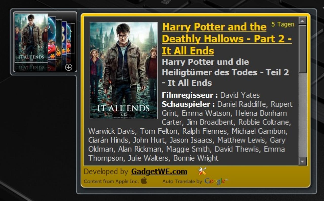 [22/07/2011] 18. Filmtrailer News: Das Widget 