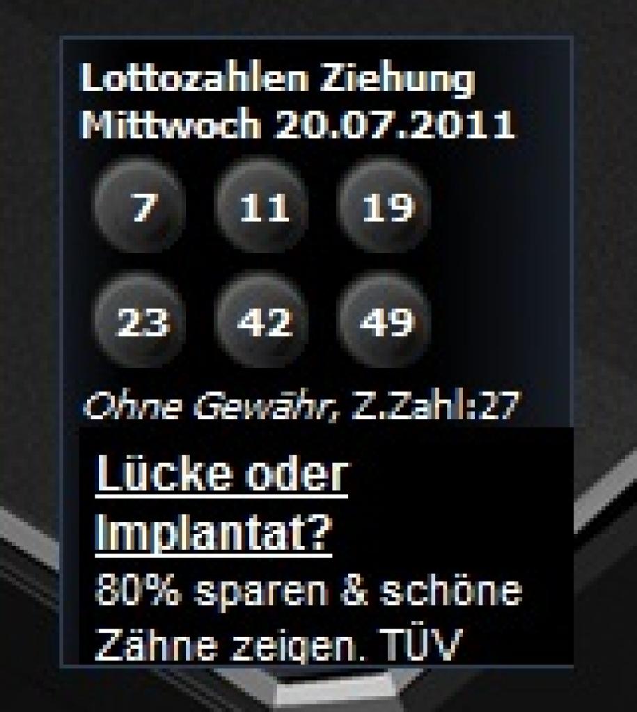[22/07/2011] 47. Aktuelle Lottozahlen: Das Tool 