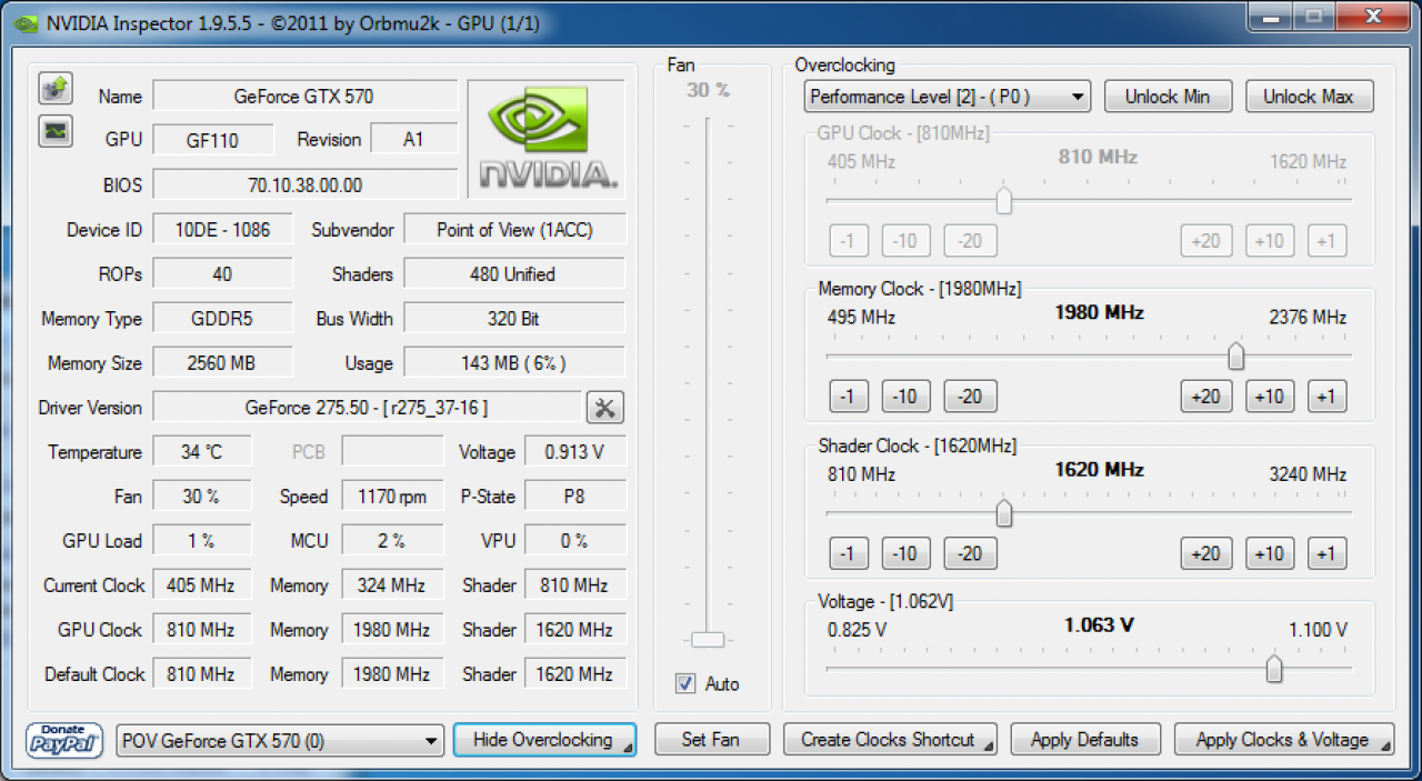 [25/07/2011] Nvidia Inspector: Der Nvidia Inspector ist das wohl mächtigste Tool für Geforce-Grafikkarten (und nur solche). Neben einer GPU-Z-ähnlichen Anzeige der wichtigsten Daten ist auch Overclocking möglich. Das konkurrenzlose Herz des Programms ist der Profileditor, welcher extrem viele Einstellungen um AA-Bits, Filterqualität & Co. bietet. Download: Nvidia Inspector