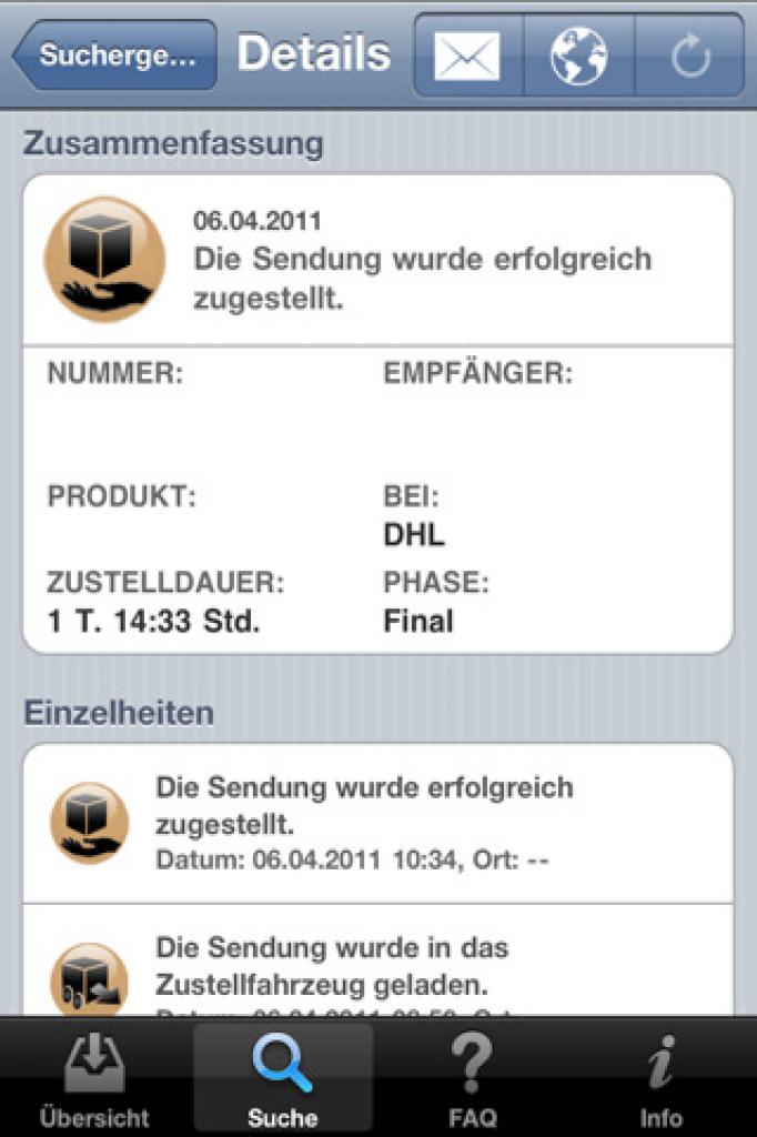 [28/07/2011] One Track Sendungsverfolgung - 