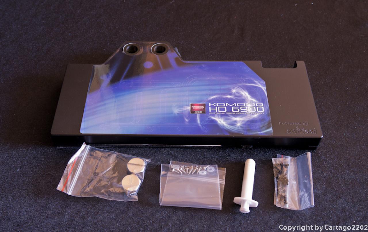 [31/07/2011] Zusammen mit dem Watercool GPU-X³ belegt der Swiftech Komodo den ersten Platz im HD6970-Wakü-Vergleich.