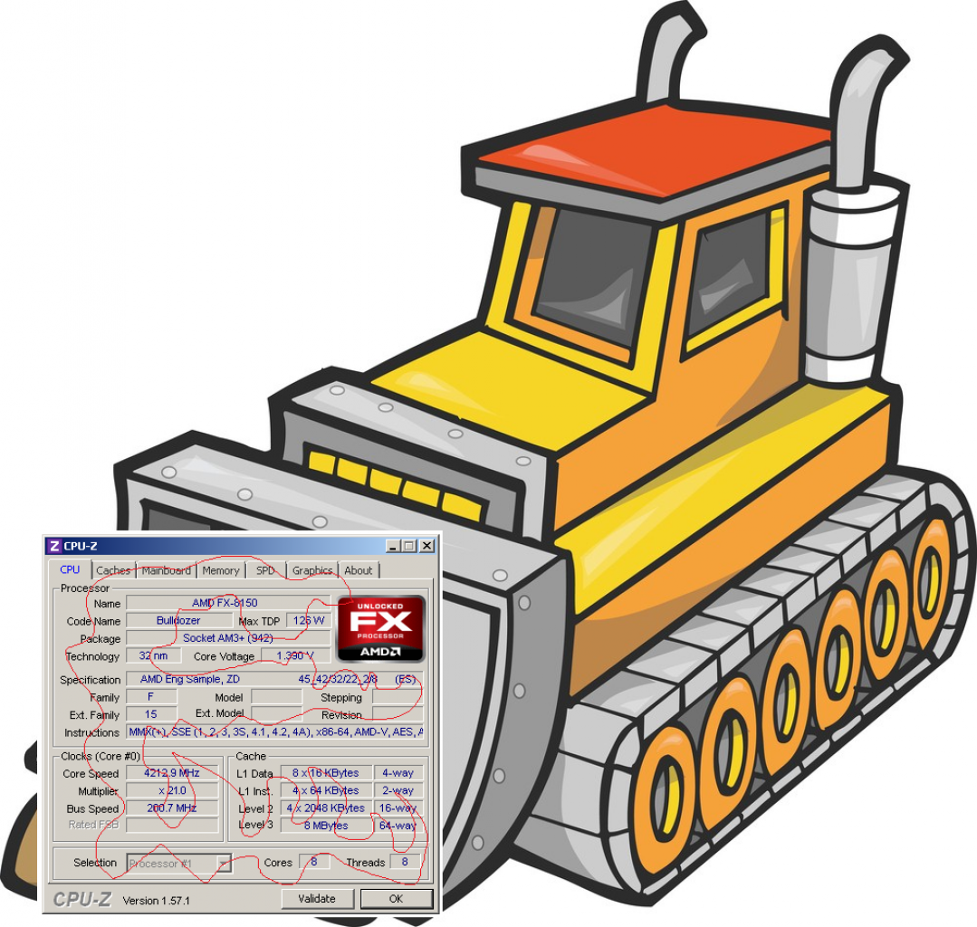 [20/07/2011] AMD Bulldozer mit Test-Ankündigung: CPU-Z-Screenshot des FX-8150 (2)