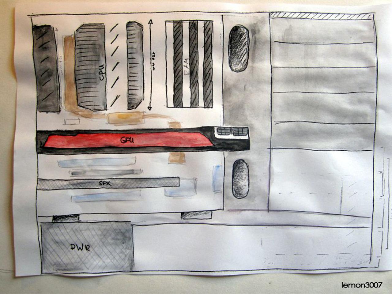 [01/07/2011] Grashüpfer-Casemod mit grünem Sleeve und Lochblech für das Mainboard (52)