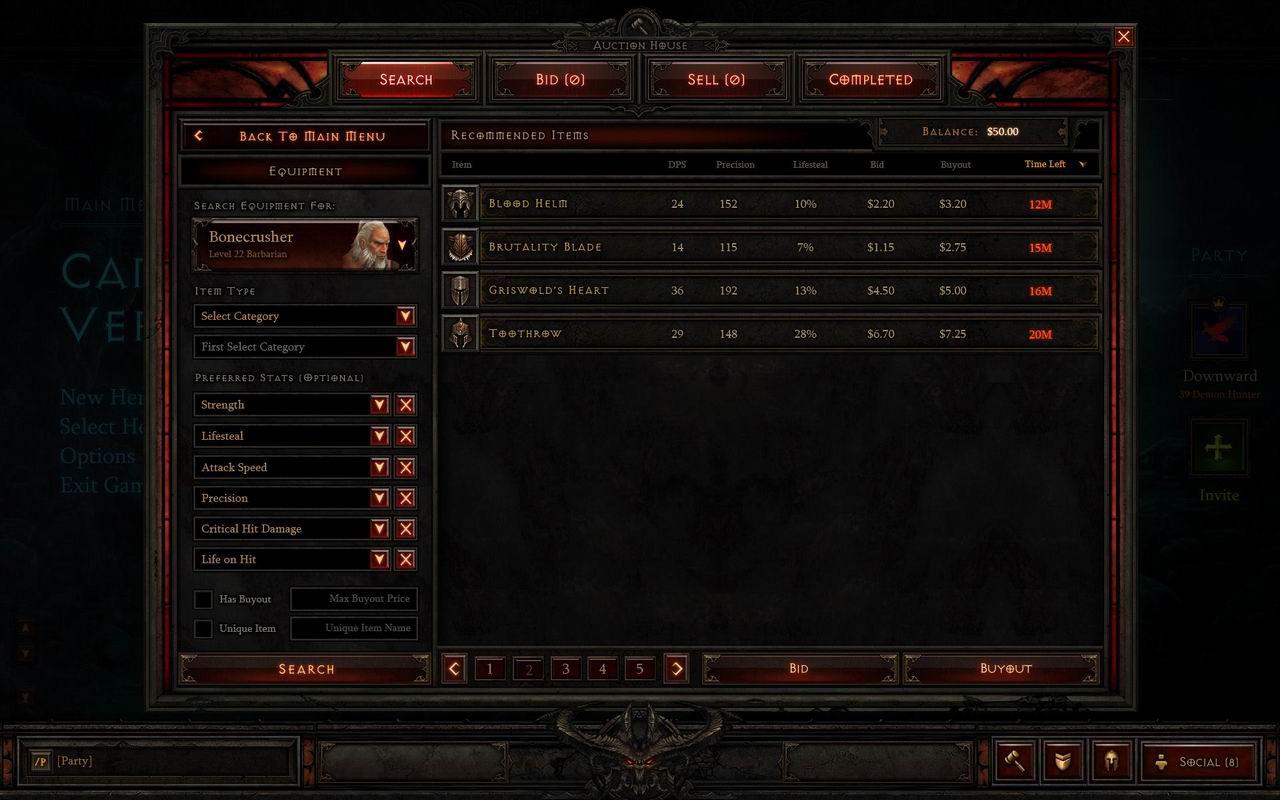 [18/08/2011] Auction House SearchEquip Currency