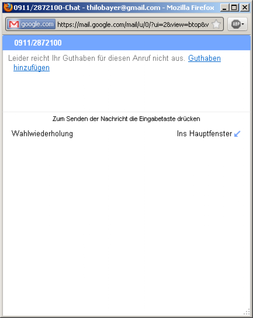 [04/08/2011] Allerdings brauchen Sie dafür auch ein Guthaben - dafür brauchen Sie aktuell eine Kreditkarte. Google Mail Telefonie: Schritt für Schritt (Foto: PCGH) (9)