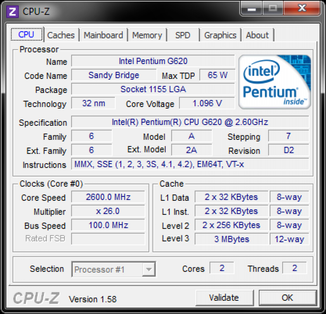 [16/08/2011] Neu im Testlabor: Intel Pentium G620 auf Basis von Sandy Bridge