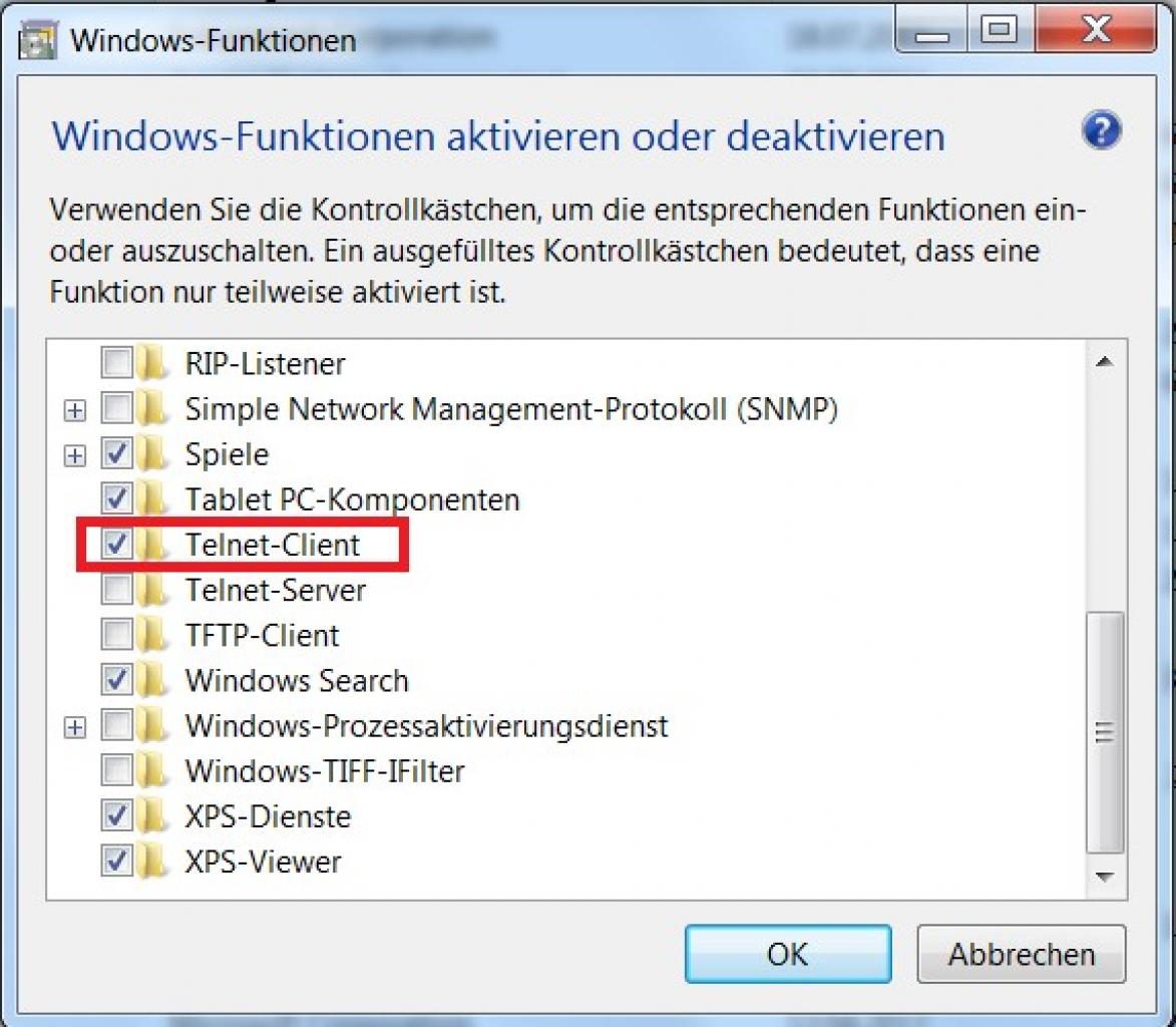 [09/08/2011] Telnet nachrüsten: Nativ wird unter Windows 7 kein Telnet-Client installiert. Ein solches Tool ist jedoch häufig für Diagnosezwecke sinnvoll, beispielsweise um die Erreichbarkeit eines Servers zu testen. Über 