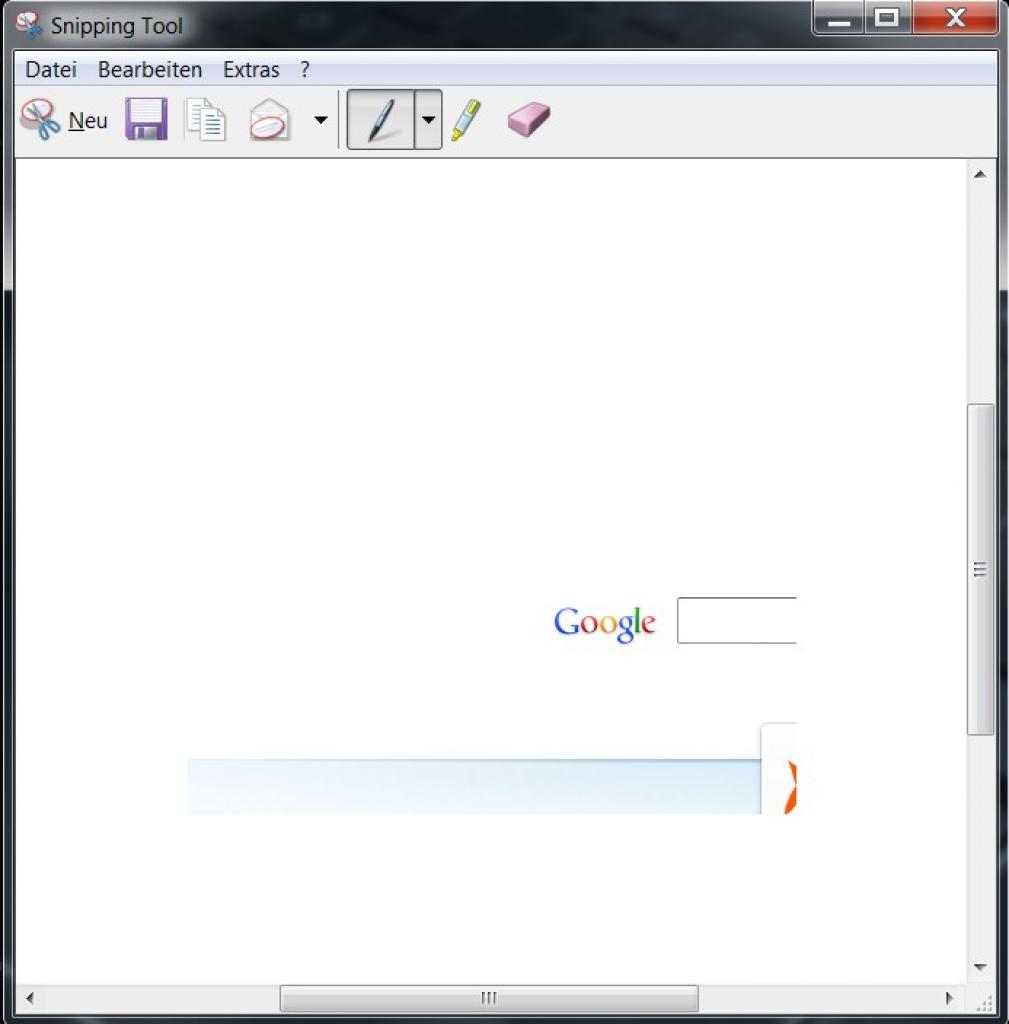 [09/08/2011] Screenshots professionell erstellen: Bildschirmfotos mit Rahmenauswahl erstellen, Markierungen einfügen und in verschiedenen Formaten exportieren: Das kann das Windows-eigene Snipping Tool. Starten Sie es, indem Sie im Startmenü nach 
