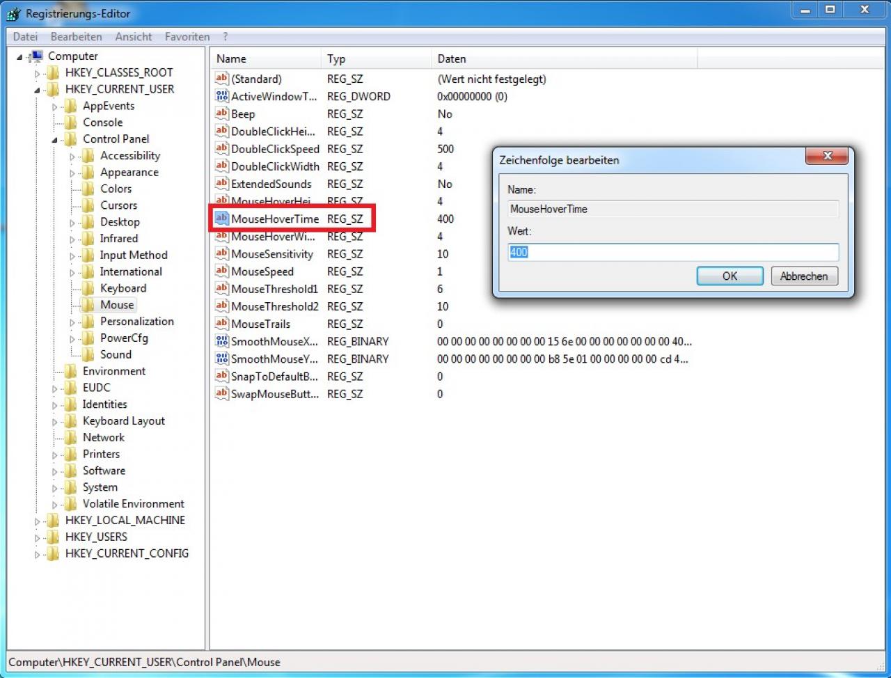 [03/08/2011] Wenn Sie mit der Maus über eine Anwendung in der Windows-Superbar gehen, wird Ihnen nach einem kurzen Moment eine Vorschau auf das laufende Programm angezeigt. Diese Wartezeit lässt sich beliebig verändern. Geben Sie im Startmenü 