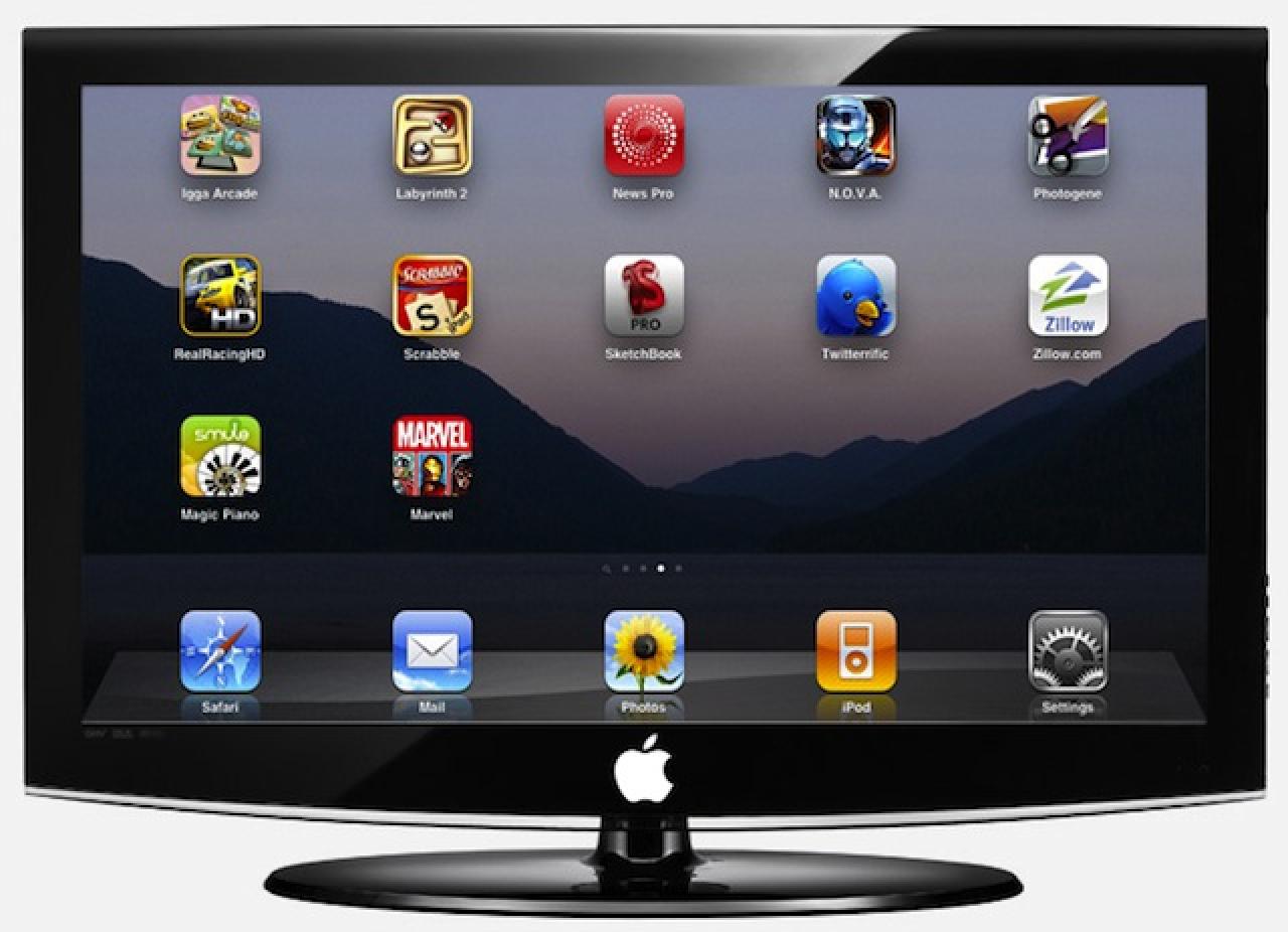 [30/08/2011] So könnte ein Apple-Ferseher aussehen: Dies ist natürlich nur ein Fake, offizielle Bilder gibt es (noch) nicht.