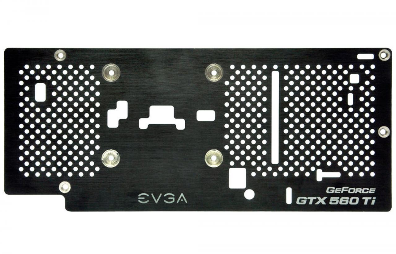 [20/08/2011] Die neue Backplate von EVGA passt auf alle Geforce GTX 560 Ti im Referenz-Design.