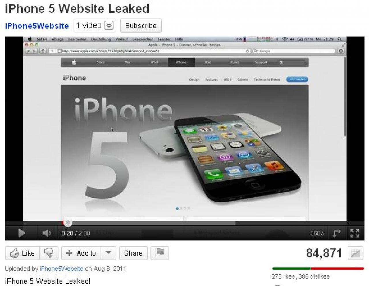[10/08/2011] Iphone 5 doch nicht mit vier-Zoll-Display? (1)