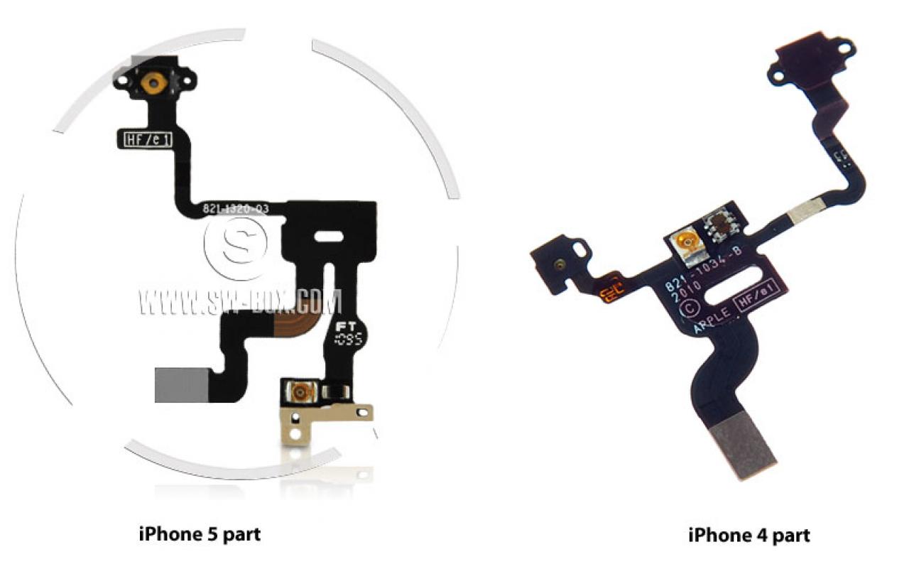 [05/08/2011] Dieses Verbindungskabel soll angeblich die Varianten für das iPhone 4 und das iPhone 5 zeigen. Bei der iPhone-5-Version fehlt ein Mikroanschluss - das Bauteil muss also woanders untergebracht sein. 